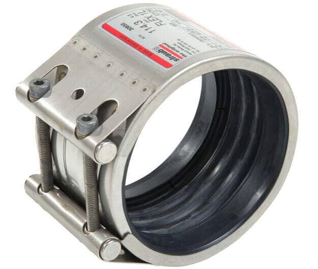 Straub pipe joining coupling without axial-restraint